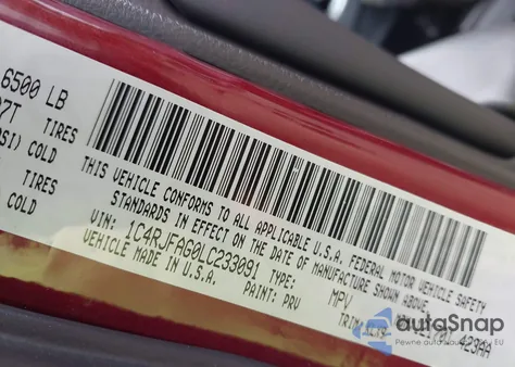 2020 Jeep Grand Cherokee Altitude 4X4 from USA, damaged, VIN 1C4RJFAG0LC233091